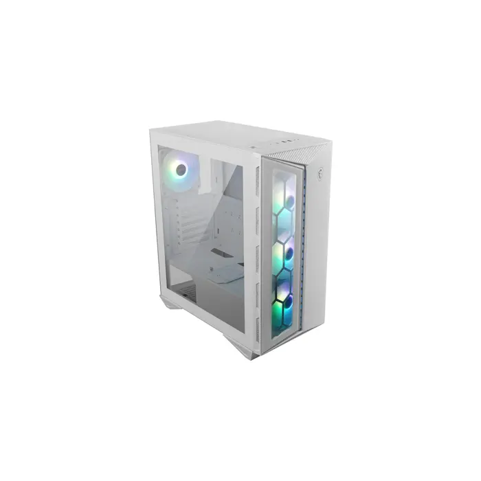 MSI MPG GUNGNIR 110R WHITE Mid Tower Gaming Computer Case 'White, 4x 120mm ARGB Fan, 1 to 6 ARGB Control board, USB Type-C, Tempered Glass, Center, ATX, mATX, mini-ITX'