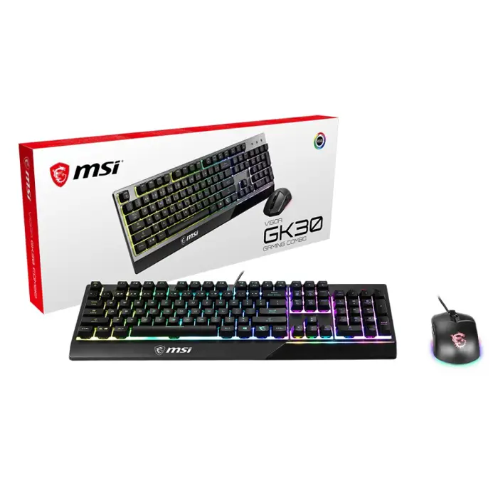 MSI Vigor GK30 Combo USB QWERTY Keyboard + Mouse GM11 Black