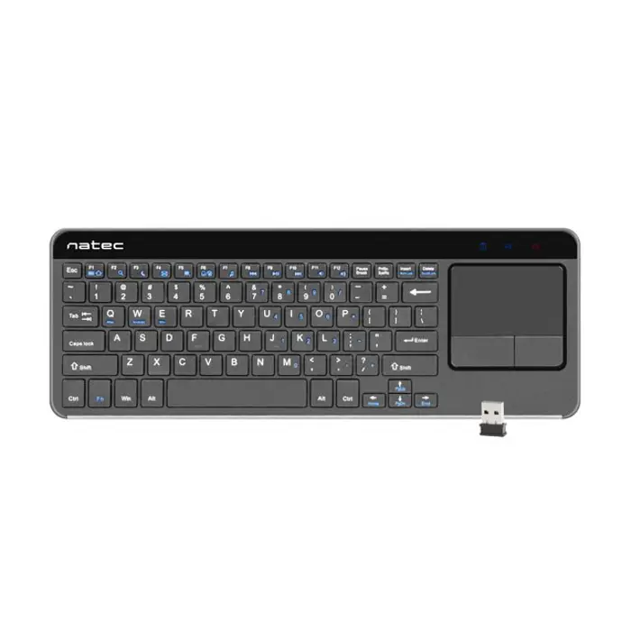 Natec Wireless Keyboard TURBOT with touchpad for SMART TV,X-Scissors, black