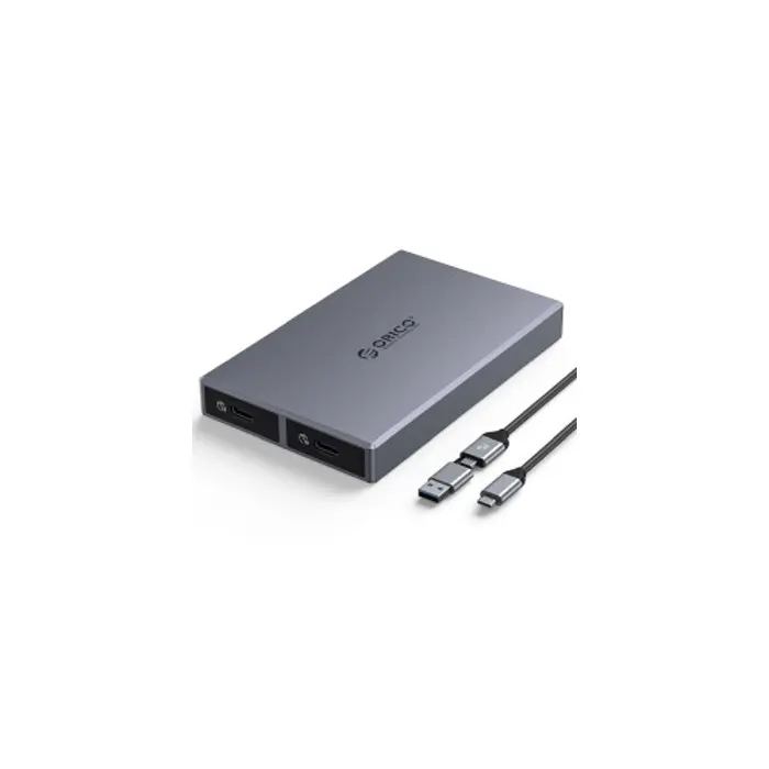 ORICO kućište za SSD dvostruko, Thermal fin, 1x M.2 NVMe, 1x M.2 SATA, USB 3.2 Gen2 protokol, do 1000 MB/S