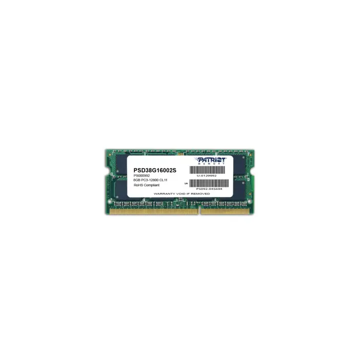 Patriot Memory 8GB PC3-12800 memory module 1 x 8 GB DDR3 1600 MHz