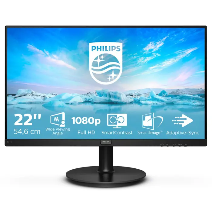 Philips V Line 221V8A/00 LED display 54.6 cm (21.5") 1920 x 1080 pixels Full HD Black