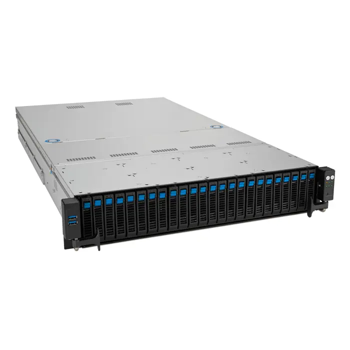 Platforma Asus Rack (2U) RS520A-E12-RS24U AMD Epyc 9004 (16x NVMe, 8x SATA/SAS, 2xM.2, 2xGPU, 2x10Gbe, IPMI, 1+1 1600W)