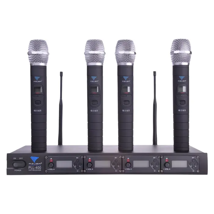 PLL-400 UHF Microphone 4 Channels (4 Handheld Microphones)