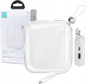 POWERBANK Joyroom Jelly Series JR-L002 10000mAh 22.5W PD QC with cable 1x USB-A 1x USB-C WHITE