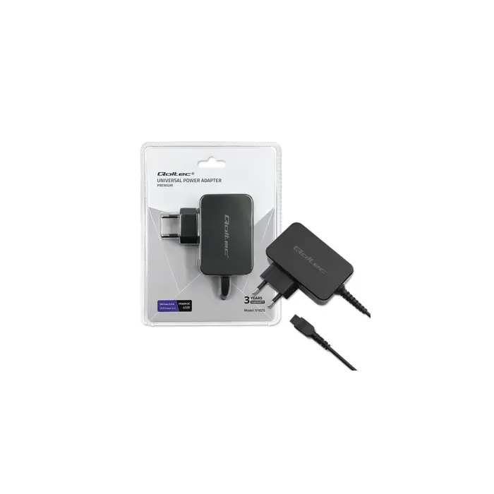 Qoltec 51025 power adapter/inverter Indoor Black