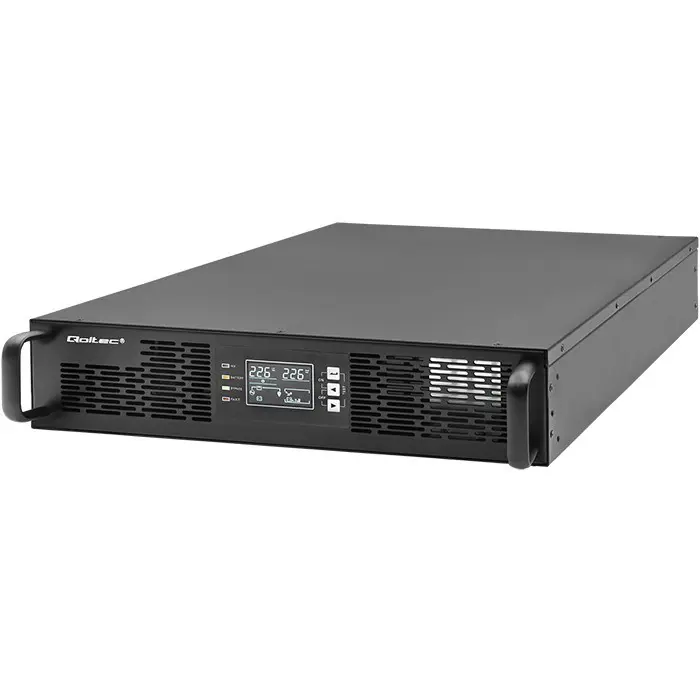 Qoltec 52286 Uninterruptible Power Supply UPS for RACK | 2.4kVA | 2400W | Power factor 1.0 | LCD | EPO | USB | On-line