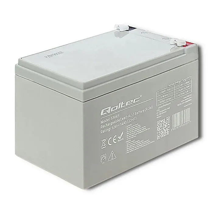 Qoltec 53045 AGM battery | 12V | 14Ah | max. 210A