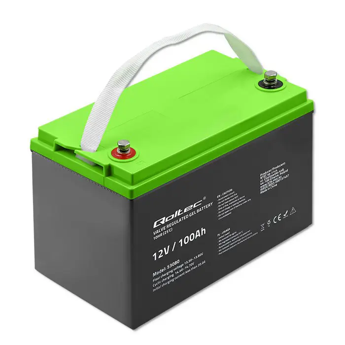 Qoltec 53080 Gel battery | 12V |  100AH