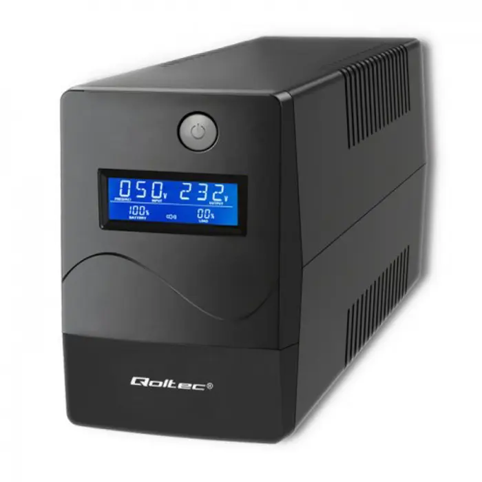 Qoltec Monolith uninterruptible power supply (UPS) Double-conversion (Online) 0.85 kVA 480 W 2 AC outlet(s)