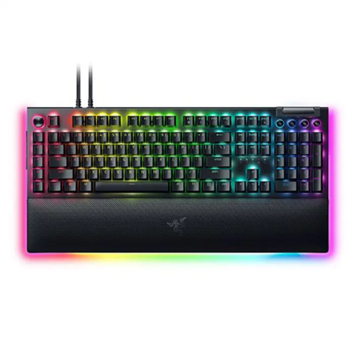 Razer Mechanical Gaming Keyboard BlackWidow V4 Pro Gaming Keyboard 5052 Aluminum Alloy Top Case; 5 dedicated macros keys; 3 dedicated macro side buttons; 2-side underglow on main chassis with 3-side u