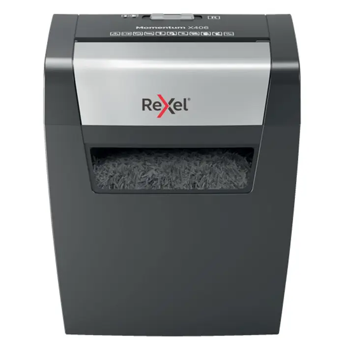 Rexel Momentum X406 paper shredder Particle-cut shredding Blue, Grey