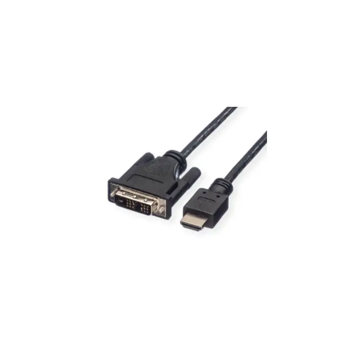 Roline DVI kabel, DVI (18+1) - HDMI, M/M, crni, 1 m