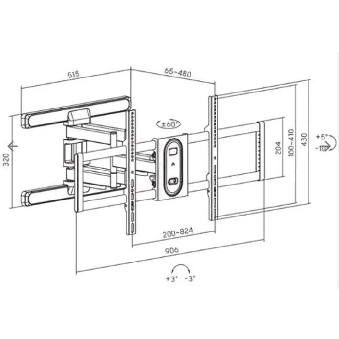 SBOX izvlačno okretni nosač 43"-100", do 120kg