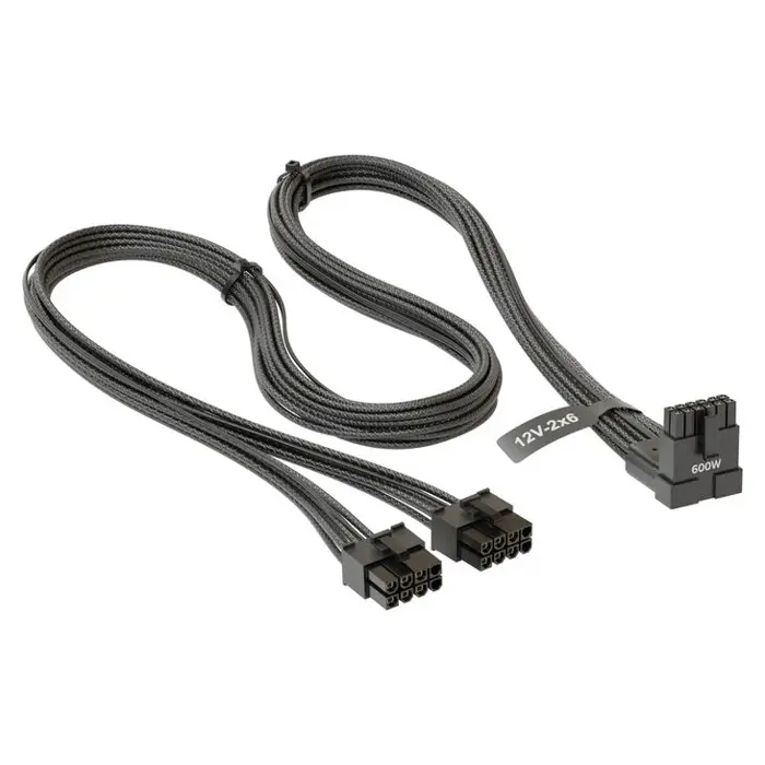 Seasonic 90 Grad 12V-2x6 Adapter Kabel, ATX 3.0, PCIe 5.0 - schwarz, 2x 8-Pin-PCIe-WA2V16881BW