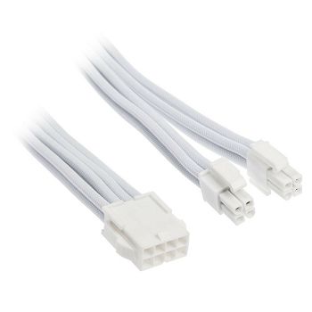 SilverStone EPS 8-Pin zu EPS/ATX 4+4-Pin Kabel, 300mm - weiß SST-PP07E-EPS8W-V2