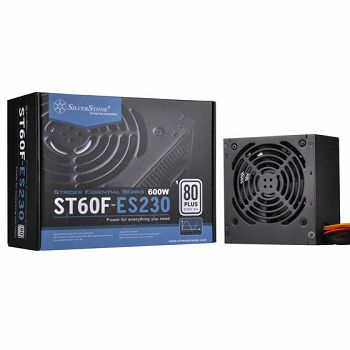 SilverStone Strider Essential Series, 600W 80 Plus 230V EU ATX PC Power Supply, Low Noise 120mm