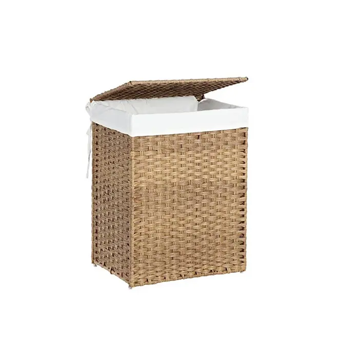 SONGMICS Laundry basket Rattan 90L natural