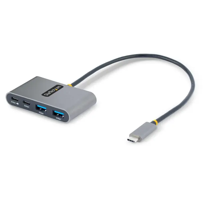 StarTech.com 4-Port USB-C Hub with 100W Power Delivery Pass-Through - 2x USB-A + 2x USB-C - USB 3.0 5Gbps - 1ft (30cm) Long Cable - Portable USB Type-C to USB-A/C Hub