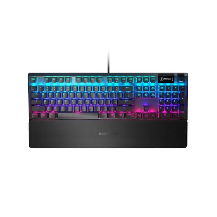 SteelSeries Apex 5 Gaming Keyboard, US Layout, Wired, Black SteelSeries Apex 5 Gaming keyboard Hybrid blue mechanical gaming switches guaranteed for 20 million keypresses, OLED Smart Display displays 