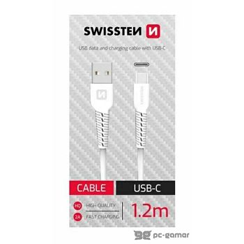 SWISSTEN kabel USB/USB-C, 1.2m, bijeli, BOX