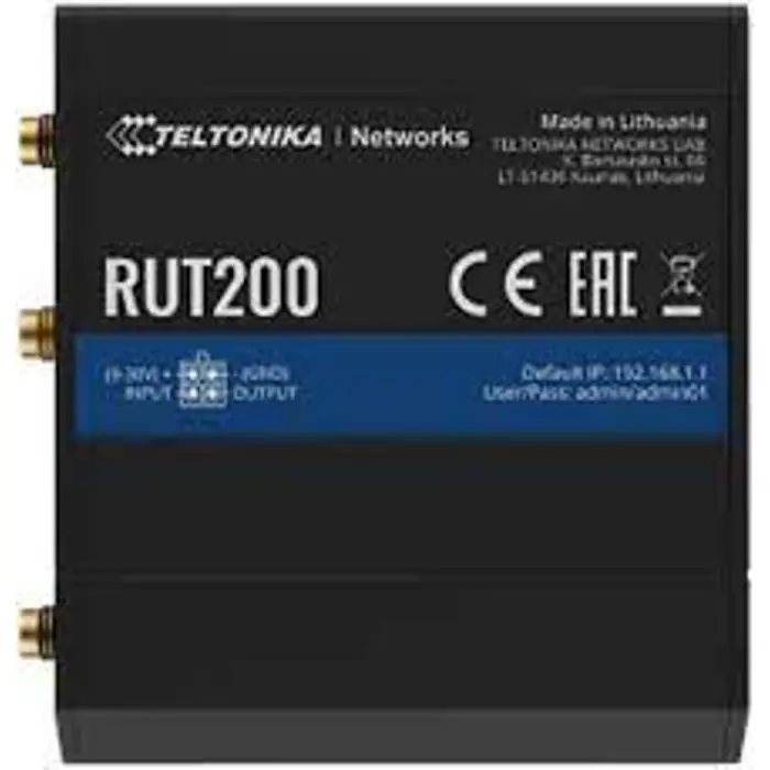 TELTONIKA Router 4G(Cat 4) Industrijski WiFi 2x100Mb port, RUT200