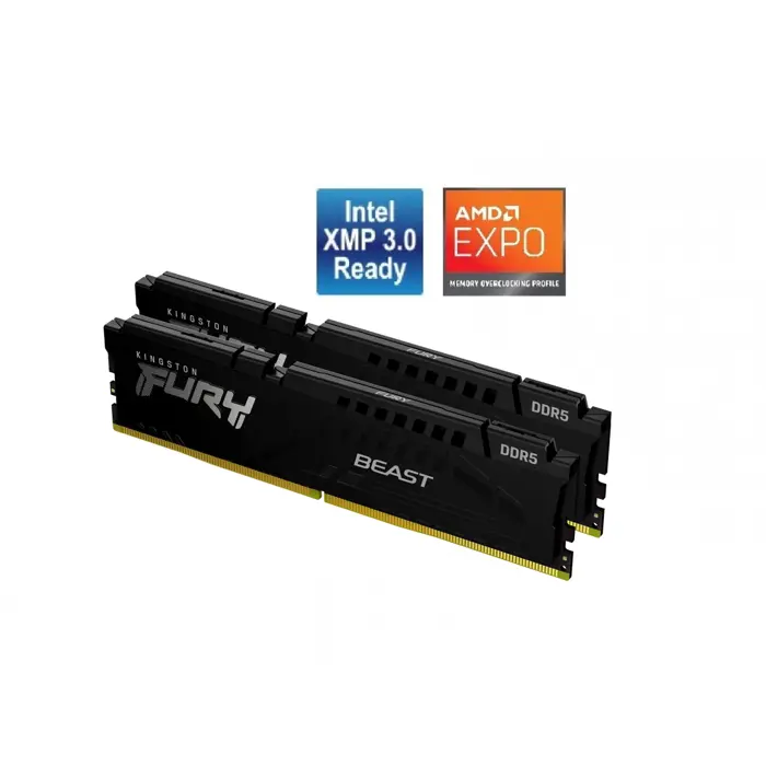 RAM memorija KINGSTON Fury Beast 32GB Kit (2x16GB) DDR5-6000 DIMM CL30 AMD Expo, 1.40V