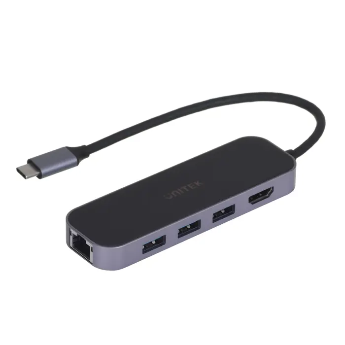 UNITEK HUB USB-C 3.1,RJ-45,3XUSB-A,HDMI,4K,PD100W