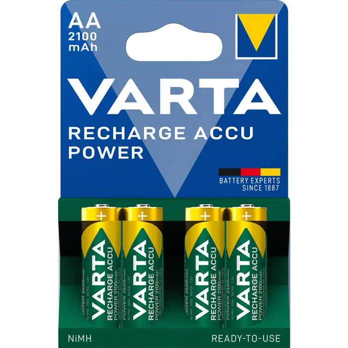 VARTA HR6 AA Recharge Accu Power 2100 mAh 56706 Rechargeable batteries 4 pc(s) Green, Yellow