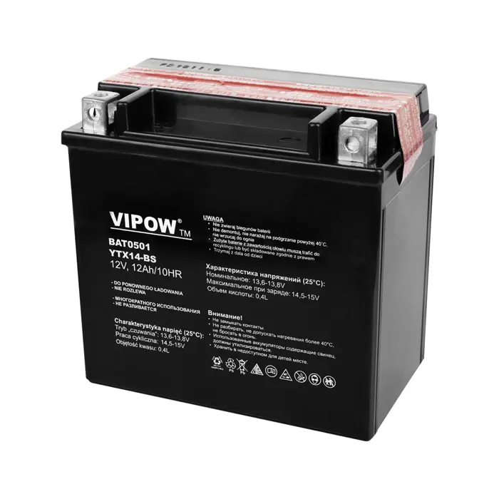 VIPOW Type MC Battery For Motorcycles 12V 12Ah