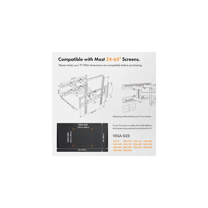 vonhaus-23-56-folding-tv-wall-bracket-up-to-45kg-42648-vontv-05060.webp