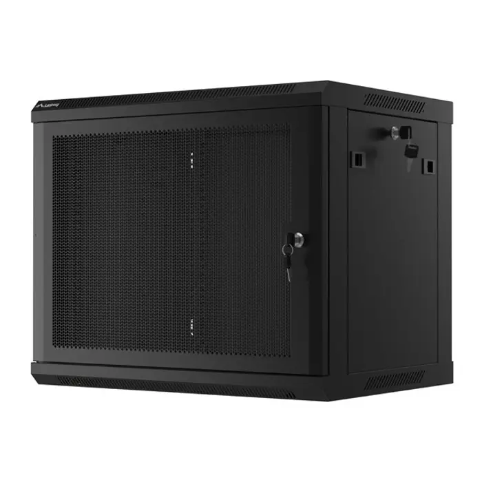 WALL-HUNG RACK CABINET 19" 9U 600X450 BLACK PERFORATED DOOR LANBERG (FLAT PACK)