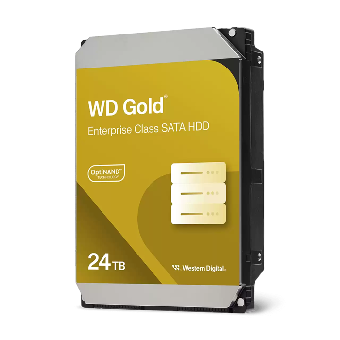 WD 24 TB GOLD hard drive, 7200 revolutions, 512MB