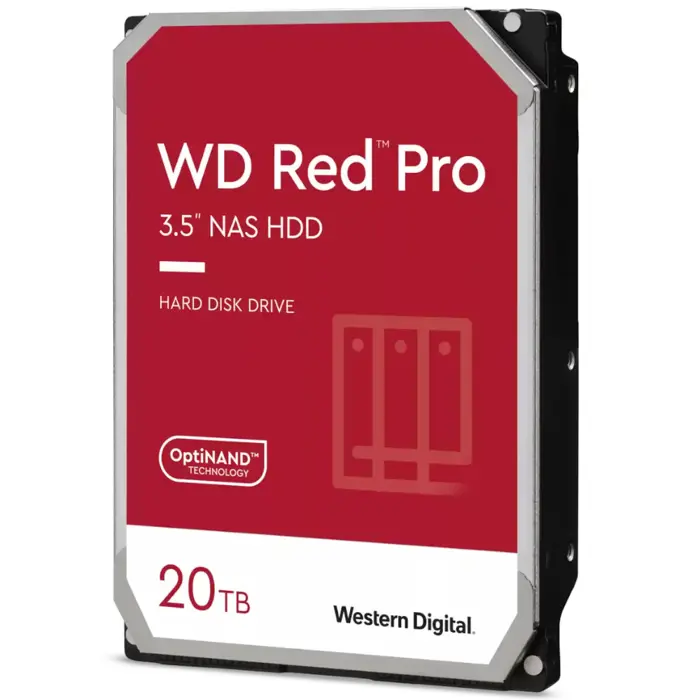 Western Digital Red Pro, SATA 6G, 7.200 U/min, 3,5 Zoll - 20 TB-WD201KFGX