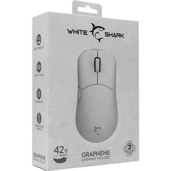 WHITE SHARK gaming miš GM-5014 GRAPHENE bijeli 12.400dpi