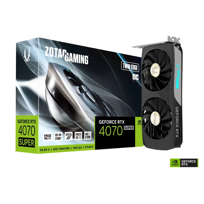 ZOTAC Gaming GeForce RTX 4070 Super Twin Edge OC, 12288 MB GDDR6X-ZT-D40720H-10M