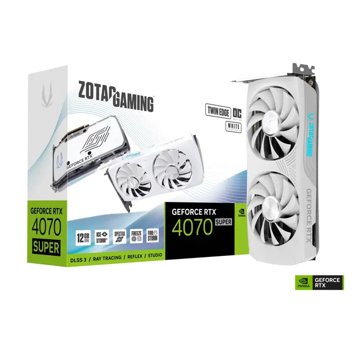 ZOTAC Gaming GeForce RTX 4070 Super Twin Edge OC White Edition, 12288 MB GDDR6X-ZT-D40720Q-10M