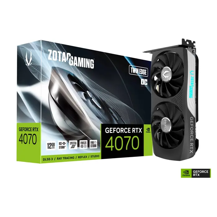 ZOTAC Gaming GeForce RTX 4070 Twin EDGE OC, 12228 MB GDDR6-ZT-D40740H-10M